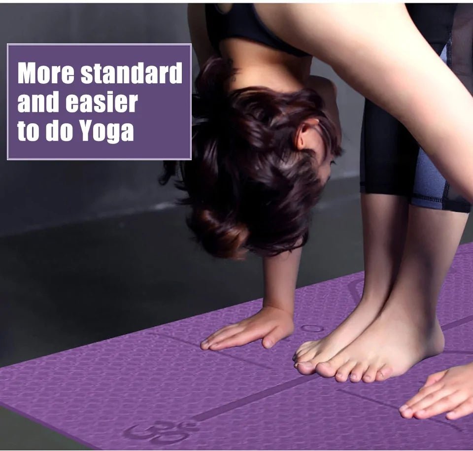 Non-Slip Yoga Mat with Alignment Lines - Psychofits