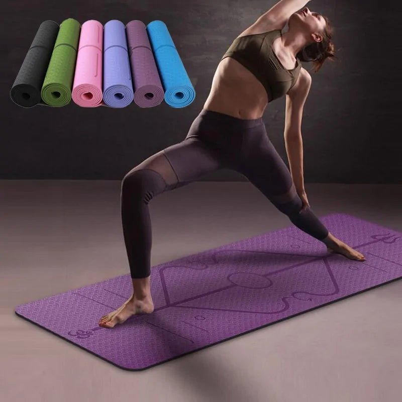Non-Slip Yoga Mat with Alignment Lines - Psychofits
