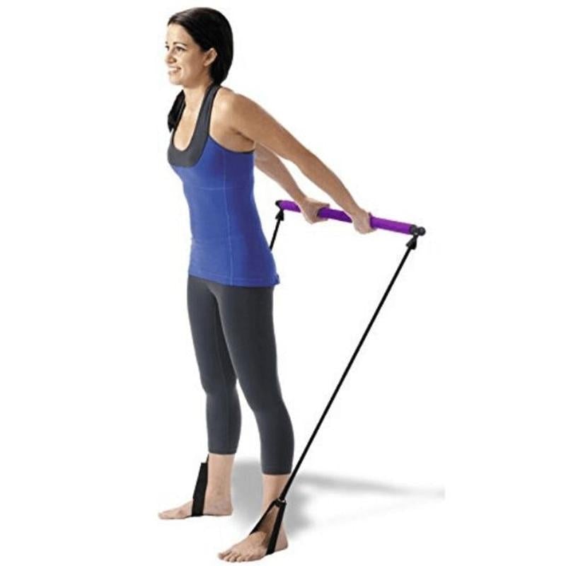 Pilates Stick Squat Training Bar with Bands - Psychofits