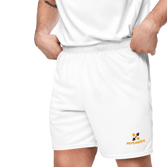 Quick Dry Mesh Shorts for All (white) - Psychofits