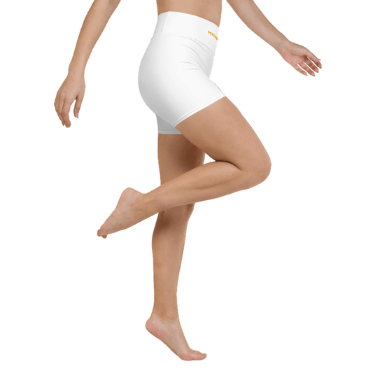 Flexi Fit Yoga Shorts (white) - Comfortable and Stretchy Yoga Shorts - Psychofits