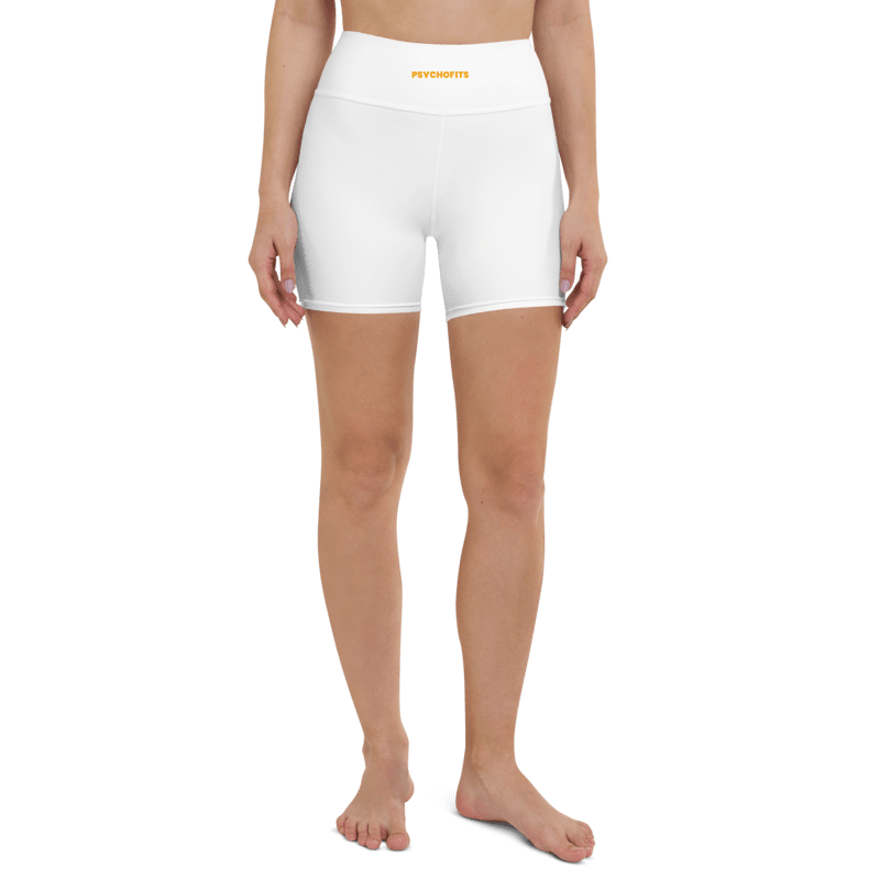 Flexi Fit Yoga Shorts (white) - Comfortable and Stretchy Yoga Shorts - Psychofits