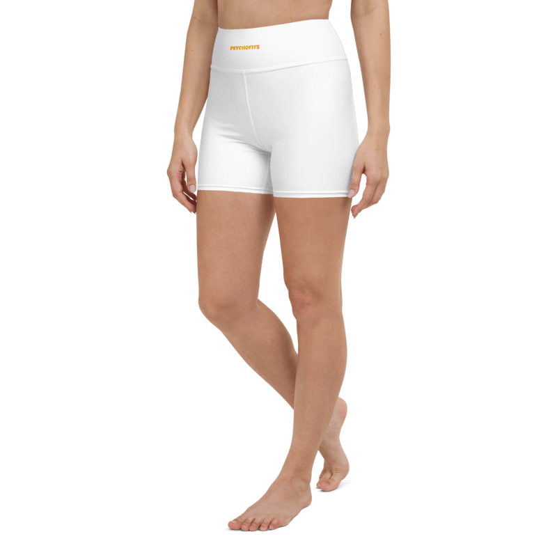 Flexi Fit Yoga Shorts (white) - Comfortable and Stretchy Yoga Shorts - Psychofits