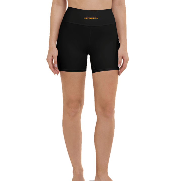 Flexi Fit Yoga Shorts (Black) - Comfortable and Stretchy Yoga Shorts - Psychofits