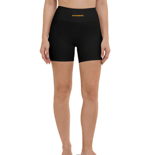 Flexi Fit Yoga Shorts (Black) - Comfortable and Stretchy Yoga Shorts - Psychofits