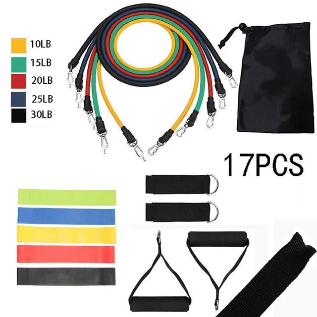 Ultimate Home Gym Set: 5 Bands, 150+ Exercises for Full-Body Workout! - Psychofits