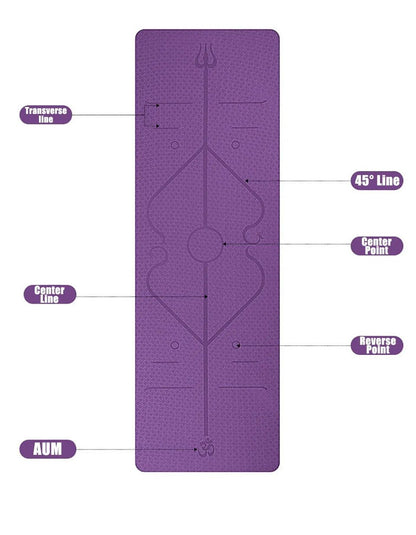 Non-Slip Yoga Mat with Alignment Lines - Psychofits