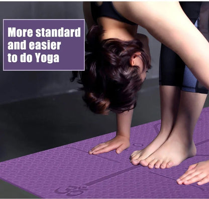 Non-Slip Yoga Mat with Alignment Lines - Psychofits