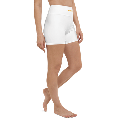 Flexi Fit Yoga Shorts (white) - Comfortable and Stretchy Yoga Shorts - Psychofits
