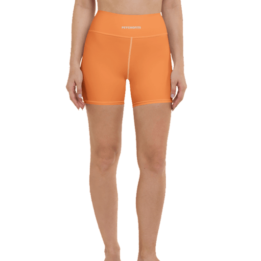 Flexi Fit Yoga Shorts (Oreange) - Comfortable and Stretchy Yoga Shorts - Psychofits