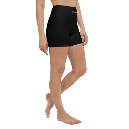 Flexi Fit Yoga Shorts (Black) - Comfortable and Stretchy Yoga Shorts - Psychofits